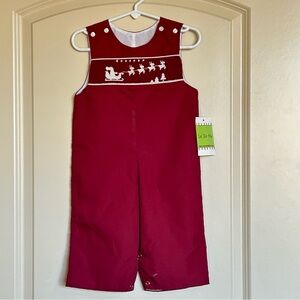 NWT 18M Le’ Za Me Smocked Santa Longall